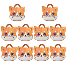 10Pcs Treat Boxes Snacks Cases Cat Design Candy Boxes Cardboard Box with Handle