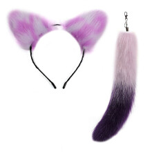 Ears Headband and Faux Tail Keychain Elegant Cosplay Accessories Stylish Pendant for Handbag Backpack Decoration