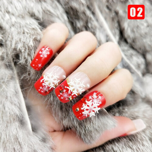 (2) 24pcs Asterism Fake Nails, Reusable for Manicure