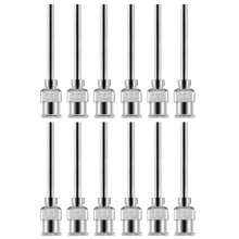 12Pcs 38mm Glues Dispensing Needle Tip Metal Needle corrosions Resistant Secure Luer Lock for Various Setting