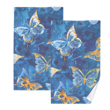Butterflies Tie Dye Cotton Hand Towels Sets Face Towel 2 PCs Bathroom Decorative