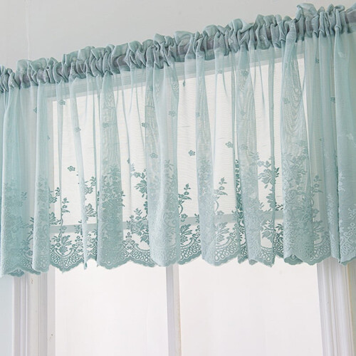 Lace Kitchen Curtains Embroidered Translucent 1 Pair