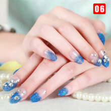 (6) 24pcs Asterism Fake Nails, Reusable for Manicure