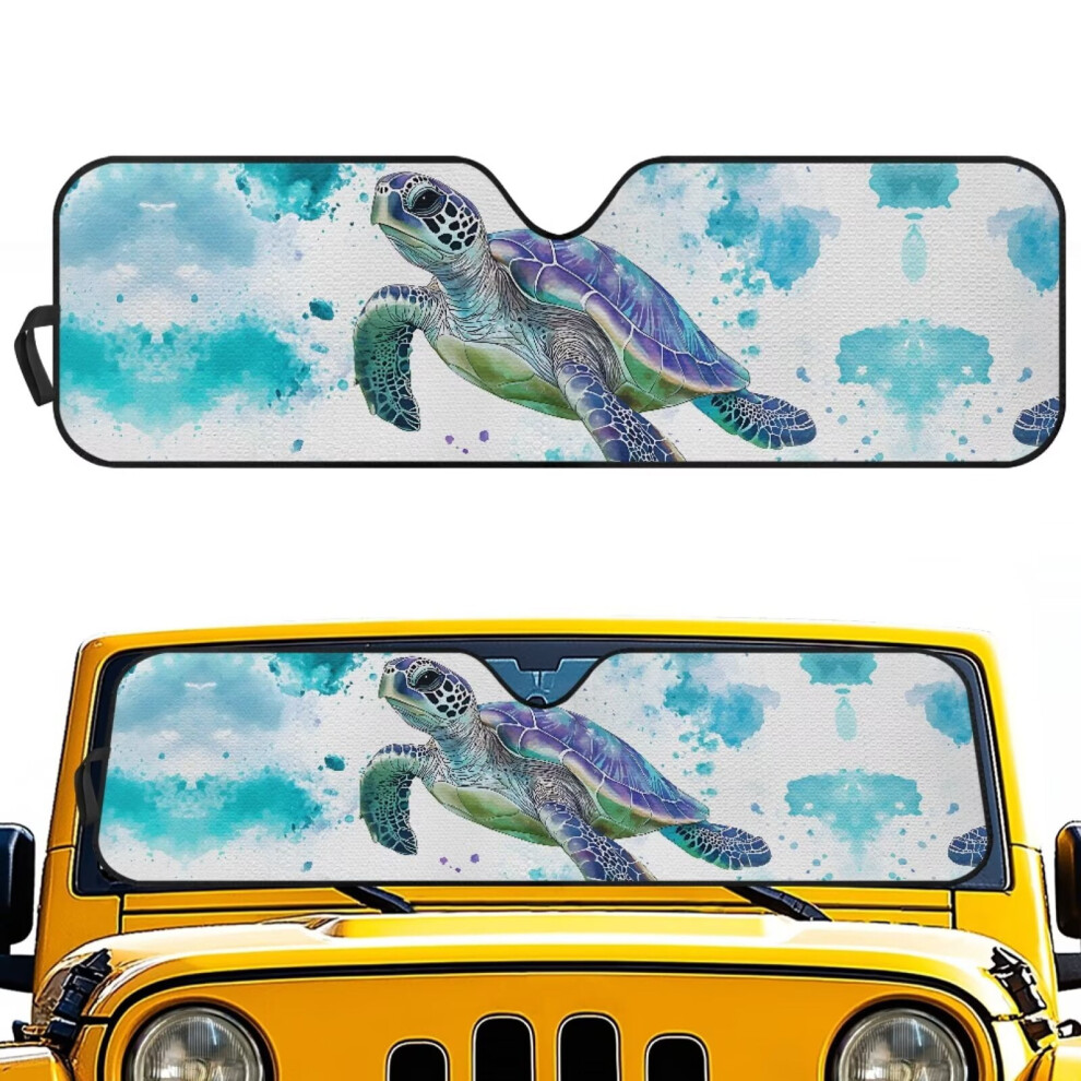 Foldable Sea Turtle Windshield Sun Shade Compatible With Jeep Wrangler Jk/Jku/Tj (1997Â2018) Blue 9193271993728