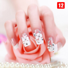 (12) 24pcs Asterism Fake Nails, Reusable for Manicure