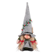 Christmas Faceless Gnome Doll 13", Holiday Elf Big Nose Figurine for Fireplace Table Mantel Living Room Office Christmas Decorations