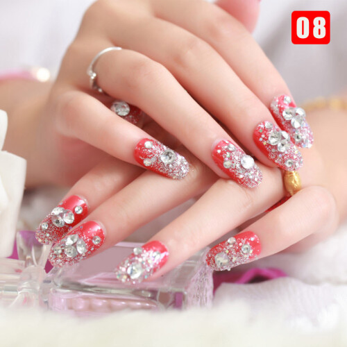 (8) 24pcs Asterism Fake Nails, Reusable for Manicure