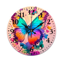 7-Color Butterfly Wall Clock – Retro Silent Battery-Powered, Compatible with Home, Living Room, Kitchen & Office