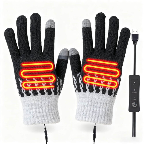 Rechargeable Heated Gloves USB-C Adjustable Warmth 2