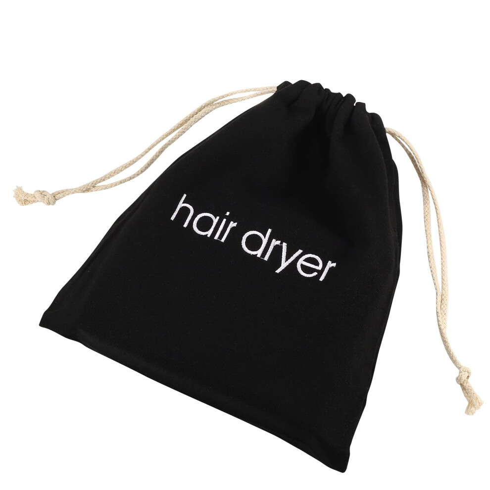 Black Hair Dryer Bags Drawstring Bag Container Hairdryer Bag For Travel Bathroom (Black)