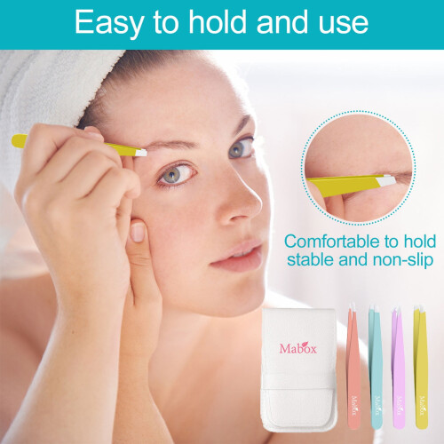Stainless Steel Tweezers Set 4 Pcs 1