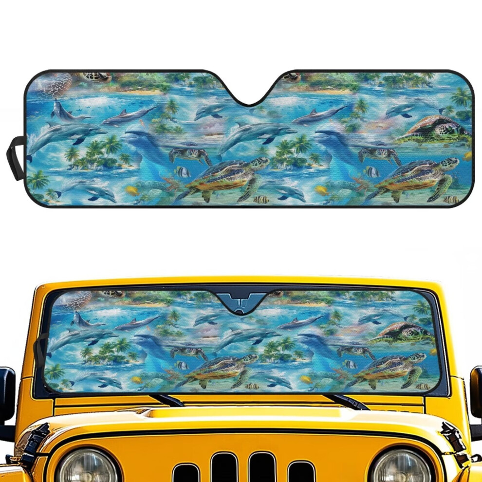 Foldable Windshield Sun Shade For Jeep (52.95X16.14"), Compatible With Wrangler, Gladiator, Renegade, Fj Cruiser 9193271994091