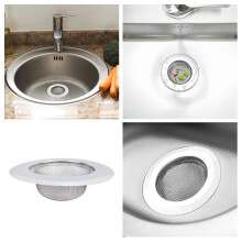 2 Pcs Sink Strainer for Kitchen Sink Drain Basket Stainless Steel 4.33" Diameter Drain Cover Stopper