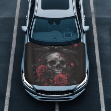 Halloween Rose Skull Car Hood Cover Polyester Windproof