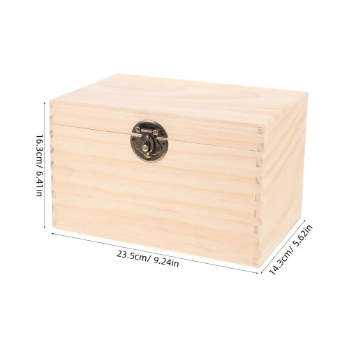 NICEXMAS Rectangular Tea Storage Chest Wooden with Iron for Tea Party Home Use 1Pcs 1
