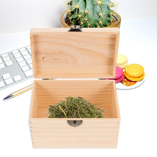 NICEXMAS Rectangular Tea Storage Chest Wooden with Iron for Tea Party Home Use 1Pcs 2