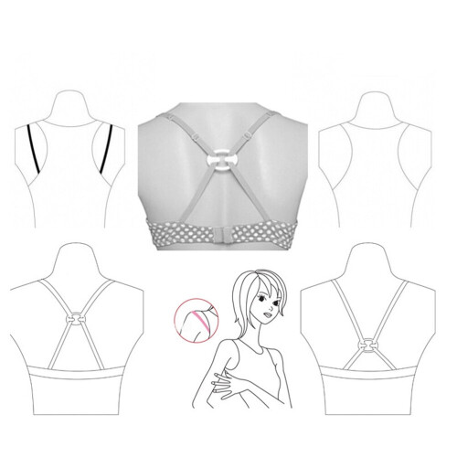 Bra Clip Set Clear Antiskid Buckles 8 Pieces 2