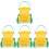 4Pcs Ergonomic Yellow Soft Rubber Sand Digging Toy Buckets 4