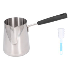Zaqw Turkish Coffee Pot 600ml Stainless Steel Glossy High Temperature Easy To Clean Butter Warmer,Turkish Coffee Warmer,Butter Warmer