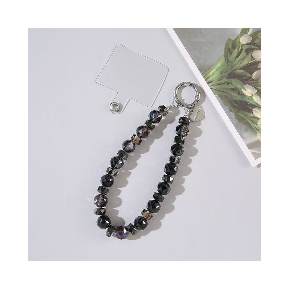 Crystal Beaded Phone Wrist Strap With Tether Tab Sparkling Cute Phone Charm Bracelet Strap For Women 9357860238663