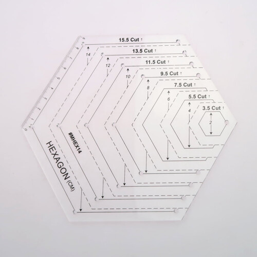 FRCOLOR Patchwork Ruler Hexagon Quilting Ruler Patchwork Acrylic Template Sewing Accessories 2