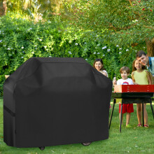 Heavy Duty Waterproof BBQ Grill Cover with Hook & Loop Straps, Adjustable Drawstring, Weather Resistant – Compatible with Outdoor Gas Grills