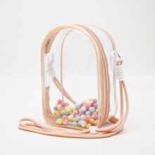 (Pink, Hair ball rope) Clear Doll Storage Bag - Scratch Protection
