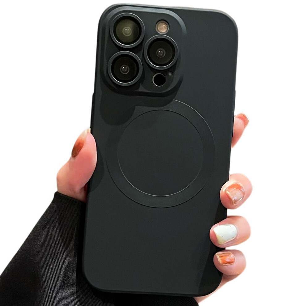 Liquid Silicone Case For Iphone 13 Pro Max, Magsafe Compatible, Shockproof With Enhanced Camera Protection, Black 9401284749332