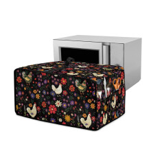 Rooster Floral Toaster Oven Cover, Stain-Resistant, Top Handle, Fits 22.5"x18.5"x13", Compatible with Most Standard Ovens