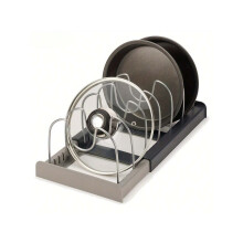 Expandable Pans Organizer Rack Kitchen Cabinet Pan Rack Drawer Expanding Cookware Space Saving Kitchen Cabinet Organizer Holde