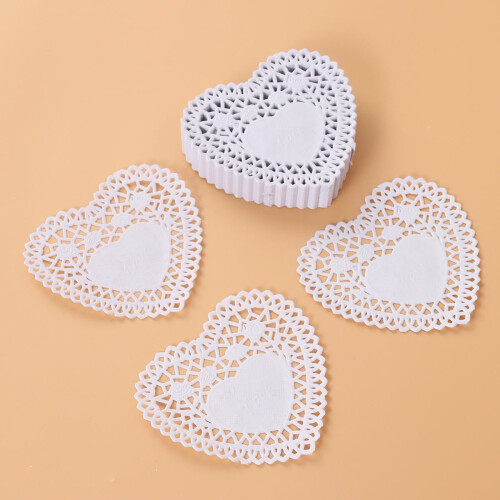 250Pcs White Lace Paper Doilies for Cake Decorating and Romantic Table Setting