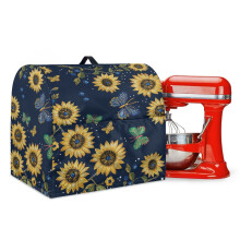 Kitchen Mixer Dust Cover Compatible with Stand Mixers – Polyester Taffeta, Front Pocket, Drawstring, Sunflower/Butterfly Design