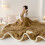Faux Fur Bubble Throw Blanket Beige 28x39 Inch 1