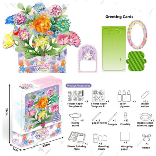 Coffret d'aquarelle pour enfants « Petit fleuriste » (62 pièces) 2