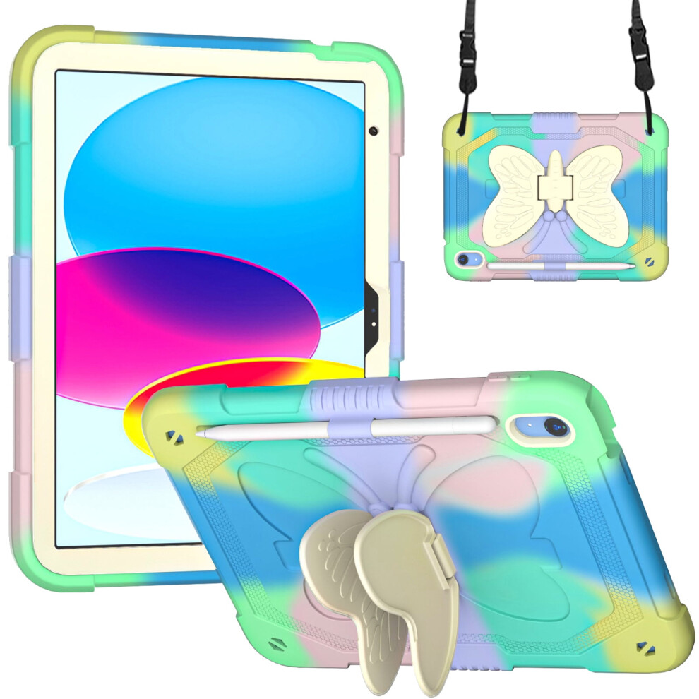 Compatible With Ipad 10Th Gen 10.9" 2022 Case W/ Kickstand, Pencil Holder & Butterfly Wings Â Tech Circle Rugged Kids Cover 9401284751311