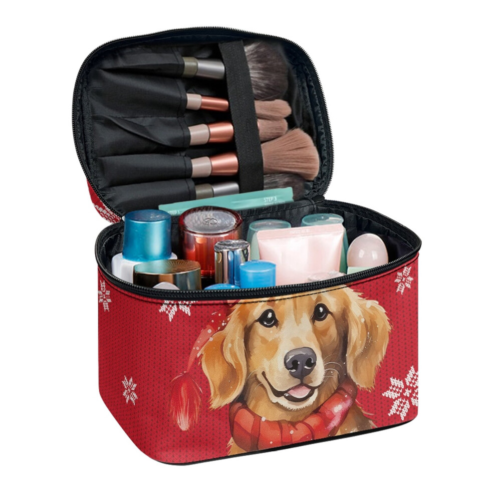 Christmas Dog Makeup Bag Large Capacity Portable Travel