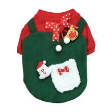 3D Santa Reindeer Dog Christmas Sweater Red Green Small