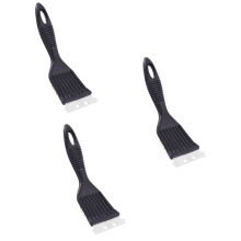 3 Pcs Stainless Steel Wire Brush Grill Brush with Holes 21X7CM Black
