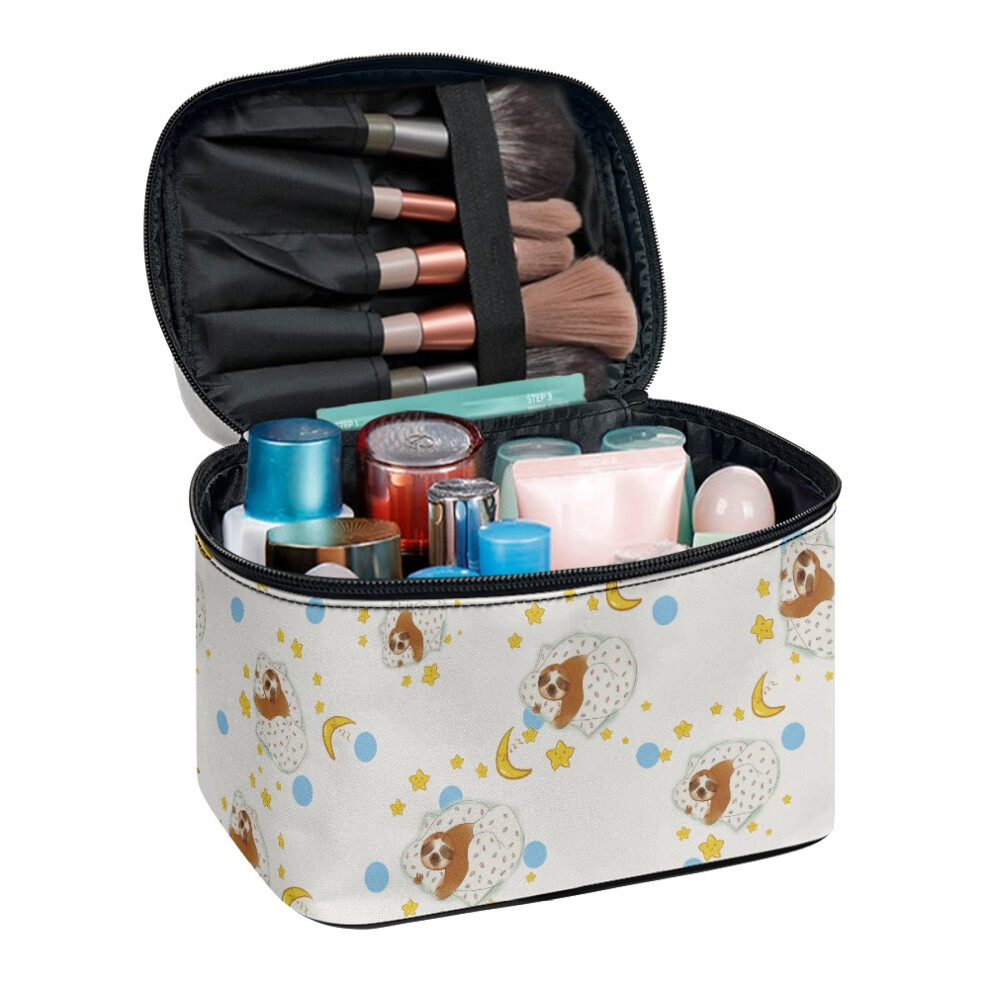 Sleepy Sloth Stars Large Capacity Travel Cosmetic Bag Daily Multi-Purpose Travel Makeup Organizer Adult