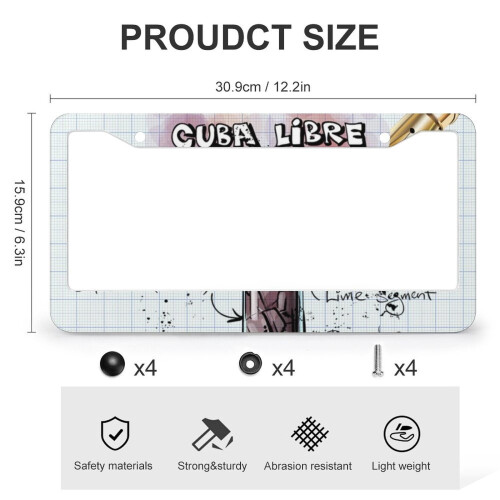 Cuba Libre License Plate Cover Metal 2-Pack 2