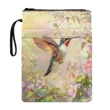 Hummingbird Book Cover Sleeve Protector Wrap Bag with Pocket Polyester Fabric Book Organzoer Holder for Women Hardcover Notebook