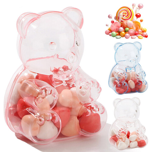Clear gummy bear container box heart-shaped 6.5 oz 1