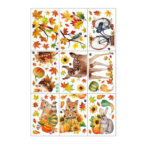 Fall window cling sticker for glass decoration