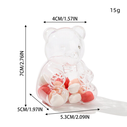 Clear gummy bear container box heart-shaped 6.5 oz 2