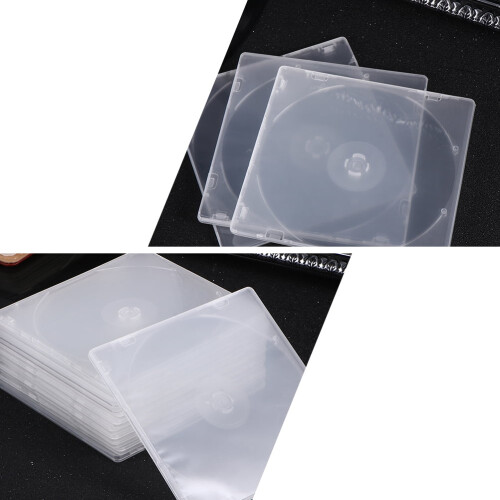 Travel Cd Clear Case CD/DVD Storage Case White ABS 25 Pcs 2