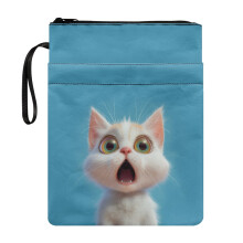 Book Organizer Bag, 1 pc Polyester Fabric Decorative Design Easy Carry Book Case for Class Office Pocket, 11.42 x 8.66 Inch