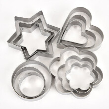 24 Piece Stainless Steel Cookie Mold Set In Bright Silver For Easy Baking