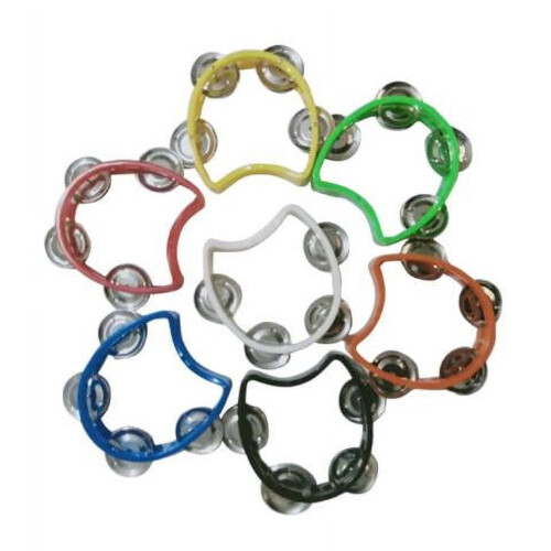 Kids Tambourine Set Colorful Plastic Handheld Percussion 1
