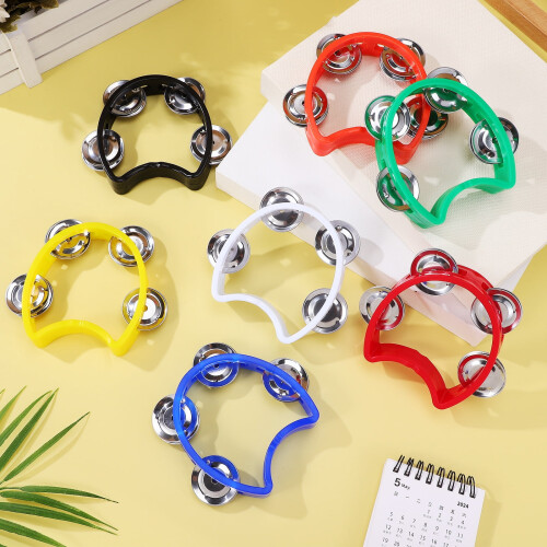 Kids Tambourine Set Colorful Plastic Handheld Percussion 2