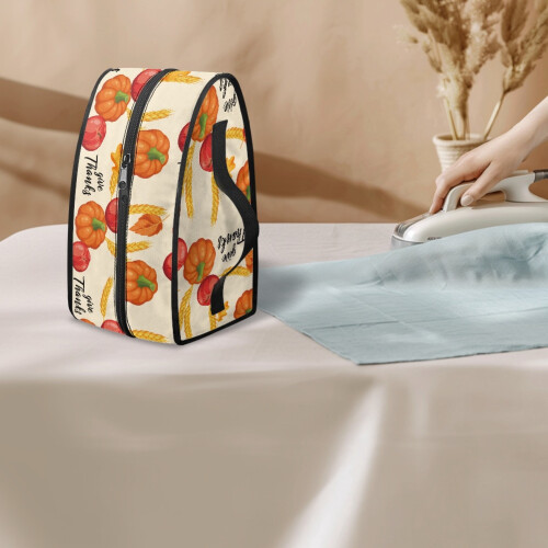 Pumpkin Pattern Travel Iron Storage Case Polyester Reusable with Handle and Zipper, Case Only 2